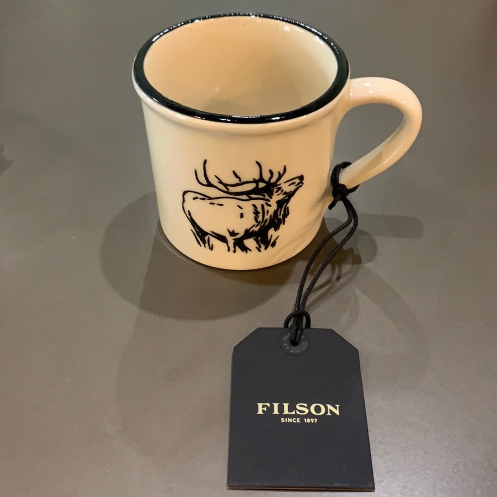 Filson Elk Stoneware Mug, Natural, Coffee Mug, Made in the USA - NEW